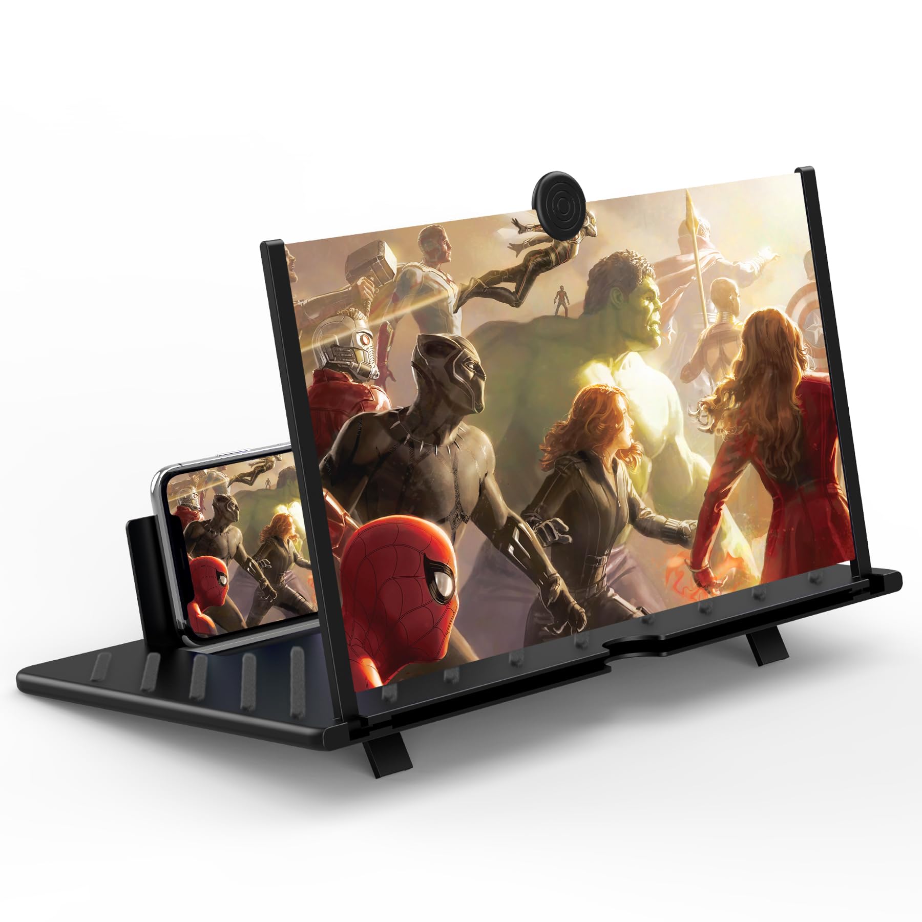 Photo 1 of 20 inch Screen Magnifier for Smartphone,3D HD Screen Expanders for Movies, Videos, and Gaming, Screen Magnifier with Adjustable Angle Design Amplifier Desktop Magnifying for Seniors Reading(Black)