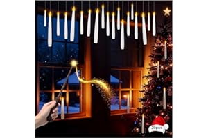 AUPAUTER Christmas Floating Candles,20Pcs Flameless Hanging Christmas Tree Candles with Magic Wand Remote Control and String, Christmas Led Window Candles Decorations with Battery for Party Birthday Indoor
