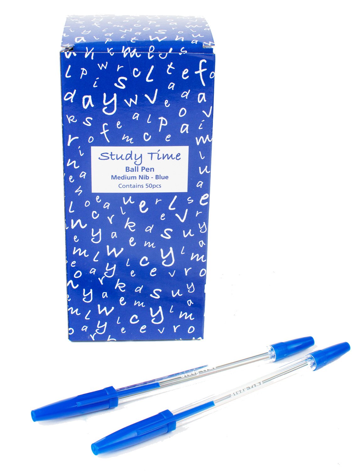 Study Time Medium Ballpoint Pens - Blue (Pack of 50)