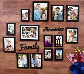 Art Street Painting Mantra Beautiful Family Memories Individual Wall Photo Frame With Mdf Plaque Set Of 14 Amazon In Home Kitchen