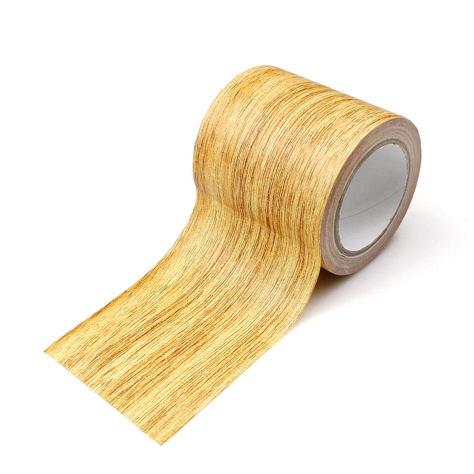 YunBey Imitation Woodgrain Duct Tape Floor Wood Effect Tape Wood Grain Tape Waterproof for Laminate Floor Scratch Repair, Antique Oak(5.7cmx4.57m) Beige