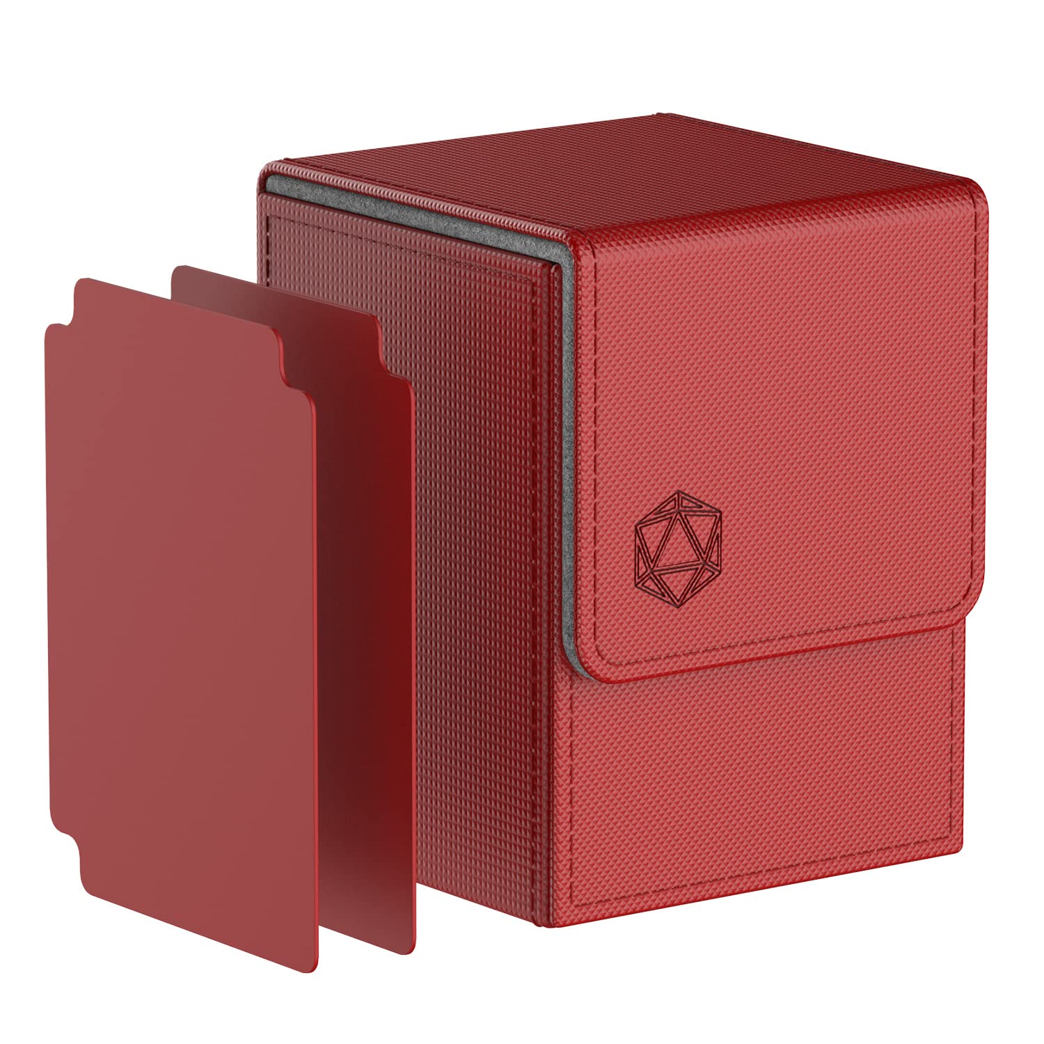 Pulchra Card Deck Box, Cards Storage Case, Deck Boxes for MTG YGO TCG Card, with 2 Dividers per Holder, Large Size Holds up to 100+ Cards (Dice Design,Red)