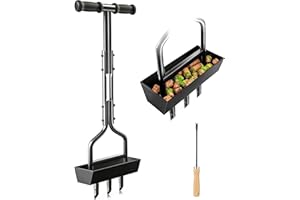 vanpein Lawn Aerator Garden Tool with Soil Core Tray, 38” Manual Grass Plug Aerators, Coring Aeration Tools for Gardening, So