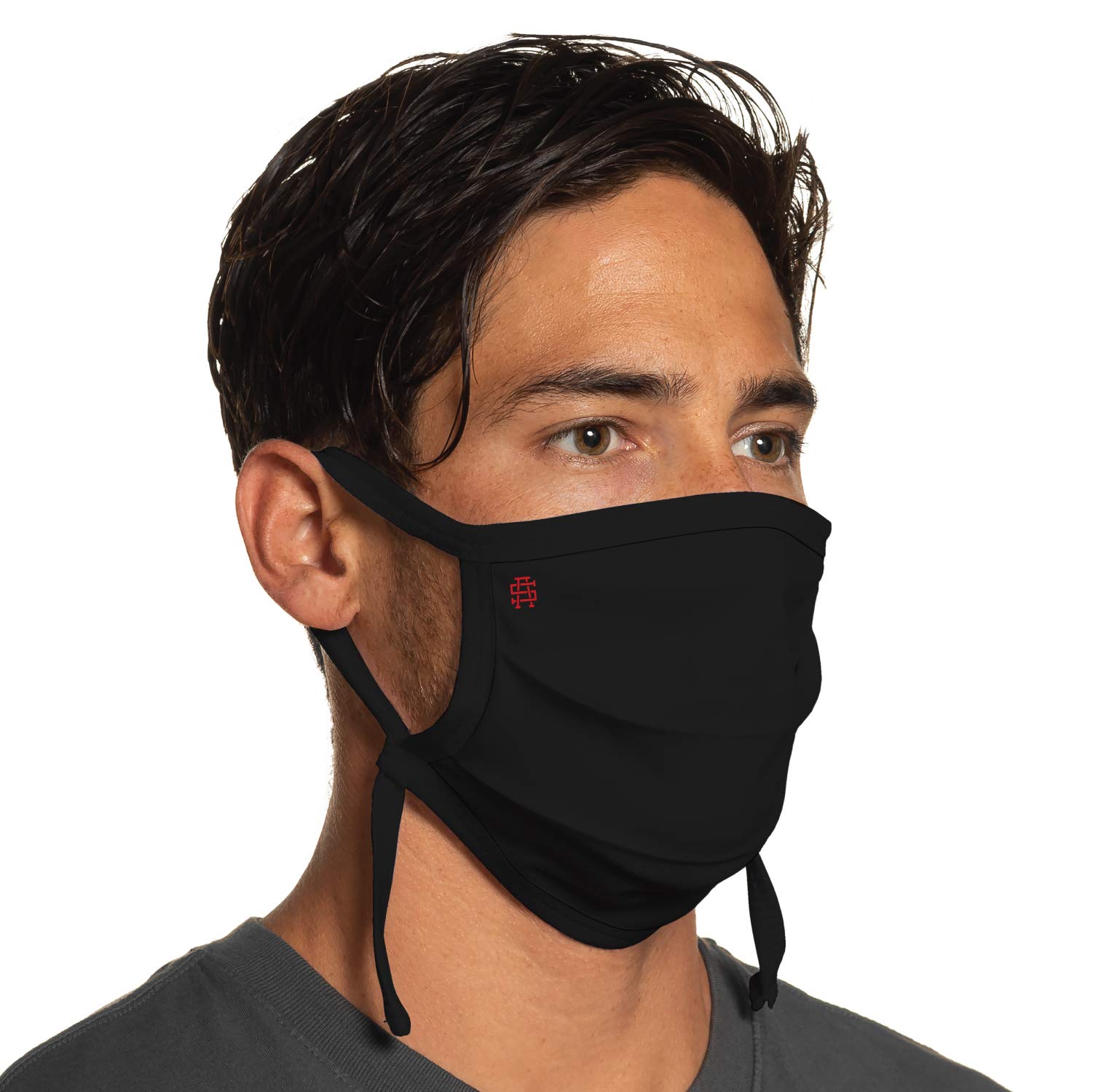 Secret Artist Adjustable Face Mask fits Medium- Large- XLarge Faces. Black Cloth Face Mask Reusable. Cloth Face Masks Washable. Soft Face Mask is Reversible. Easy to Wash and Dry. Masks Made in USA.