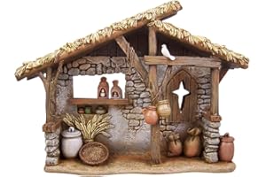CHRISTIAN BRANDS Avalon Gallery Nativity Sets for Christmas - Indoor Bethlehem Nights Nativity Scene, 12.25 x 8.75-Inch, Stable/Creche