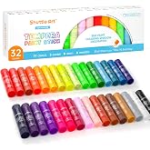 Shuttle Art Tempera Paint Sticks 32 Colors, Kids Safe, Washable Mess-Free | Fast Drying Solid Paint Sticks, Works Smoothly and Creamy on Paper, Wood, Glass, Ceramic and Canvas for Kids Art Creation