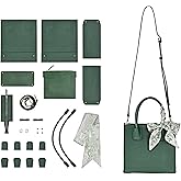 POPSEWING Top Grain Leather Mini Tote Handbag DIY Kit, Crossbody Shoulder Bag with Sewing Kits for Women, Girls, DIY Leather Bag Kit for Personalized Gift (Green)