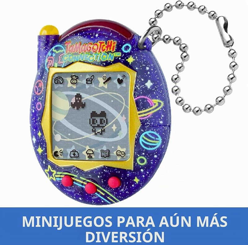 Bandai – Tamagotchi Connection Neon Planet – Animal Virtual Interactivo con conexión a Infrarrojos – Pantalla Grande en francés – Minijuegos – Juguete para niños a Partir de 6 años – 44028