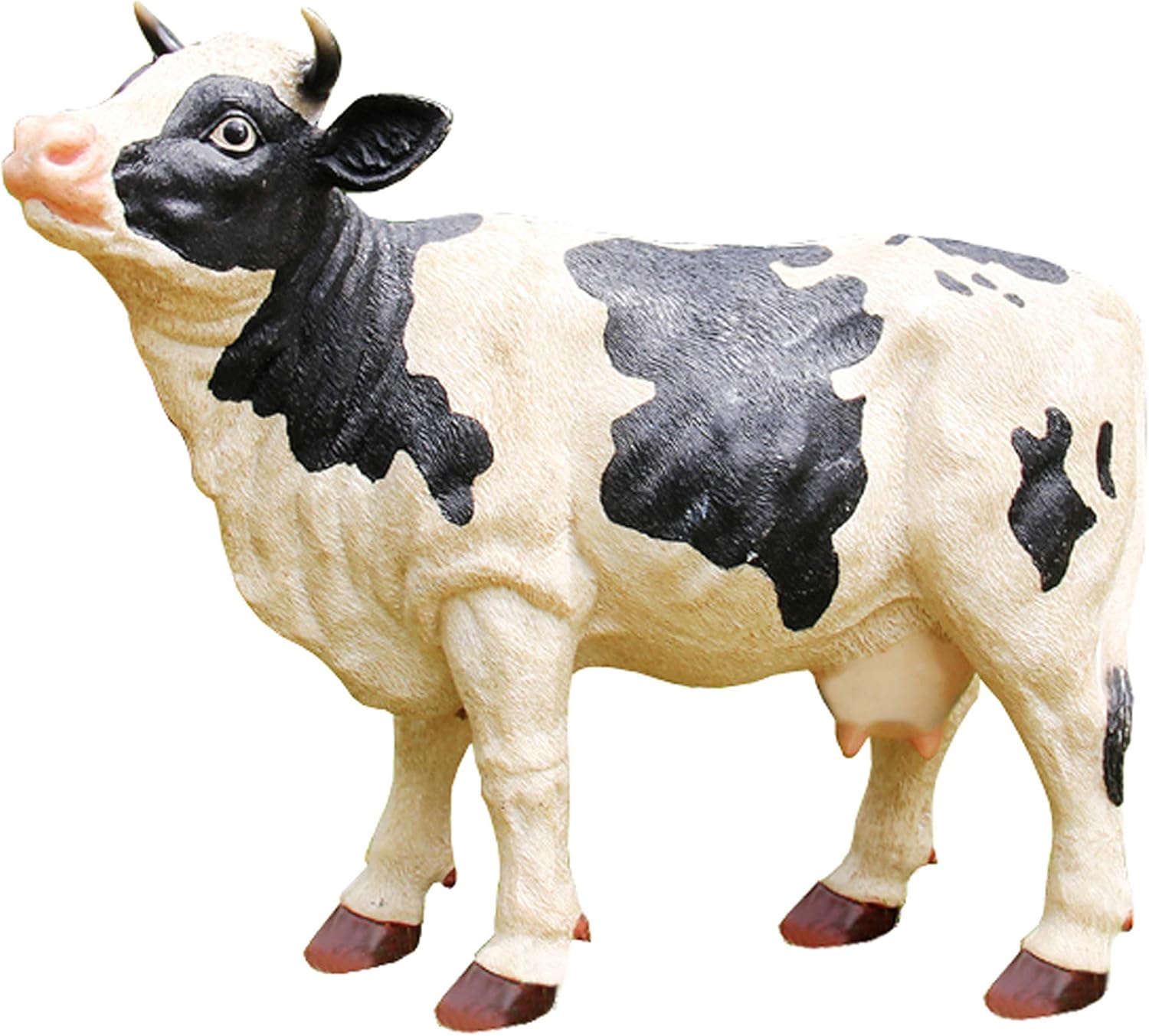Leisure Traders Black And White Dairy Cow Resin Garden Statue Ornament Amazon.co.uk Garden