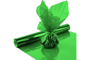 Morepack Green Cellophane Wrap Roll, Translucent Green Cellophane Wrapping Paper, 16 Inch Width x 100 Ft Long Colored Cellophane Rolls for Gift Baskets, DIY Arts Crafts Decoration