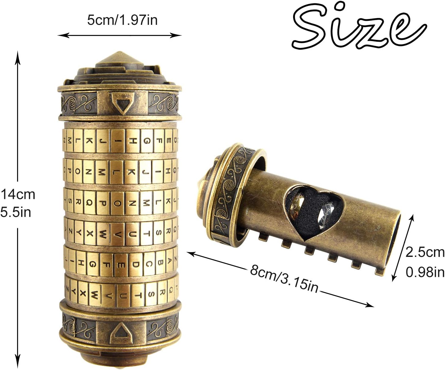 TUPARKA 3Pcs Da Vinci Code Mini Cryptex Puzzle Boxes Valentines Day