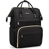 LOVEVOOK Extra Large Travel Laptop Backpack Women, 18 Inch Womens Work Backpack Purse, Waterproof Anti-theft Travel Back Pack with USB Charging Port for College Teacher Nurse, Black