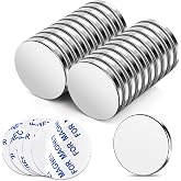 TRYMAG 20 Pack Strong Magnets with Adhesive Backing, 30x3mm | Heavy Duty Neodymium Disc, Permanent Rare Earth Magnets, for Fridge, Whiteboard, DIY, Crafts, Office, Home, Scientific