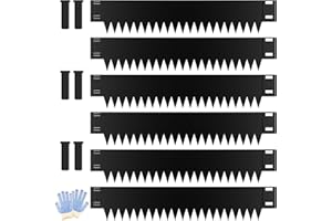 Ganeekiron Metal Landscape Edging 6-Pack, Galvanized Steel Garden Edging - 40" L x 6" H Strips - Metal Edging Border w/ 6 Clips - Edge for Lawn Yard, Black