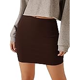 Verdusa Women's Basic High Waisted Pencil Bodycon Short Skirt