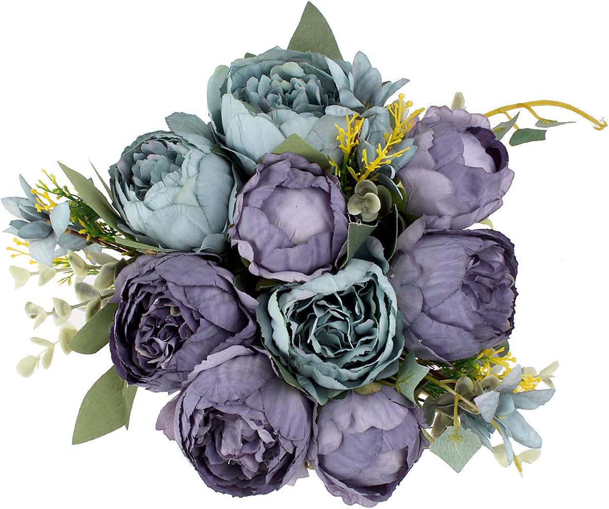 Blooming Paradise Artificial Fake Flowers Plants Silk Peony