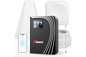 HIBOOST Cell Phone Booster for Home Office, Cover to 8,000 Sq Ft Signal Booster 4G LTE Compatible 5G with LCD Touch Screen 70dB Gain for All U.S. Carriers Verizon, AT&T, T-Mobile, App Support, FCC Approved