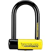 Kryptonite New York Fahgettaboutit Mini Bike U-Lock, 18mm Steel Shackle | Heavy Duty Anti-Theft Lock for E-Bikes and Scooters, 10/10 Security Rating, 3.25" x 6" Interior, includes 3 Keys