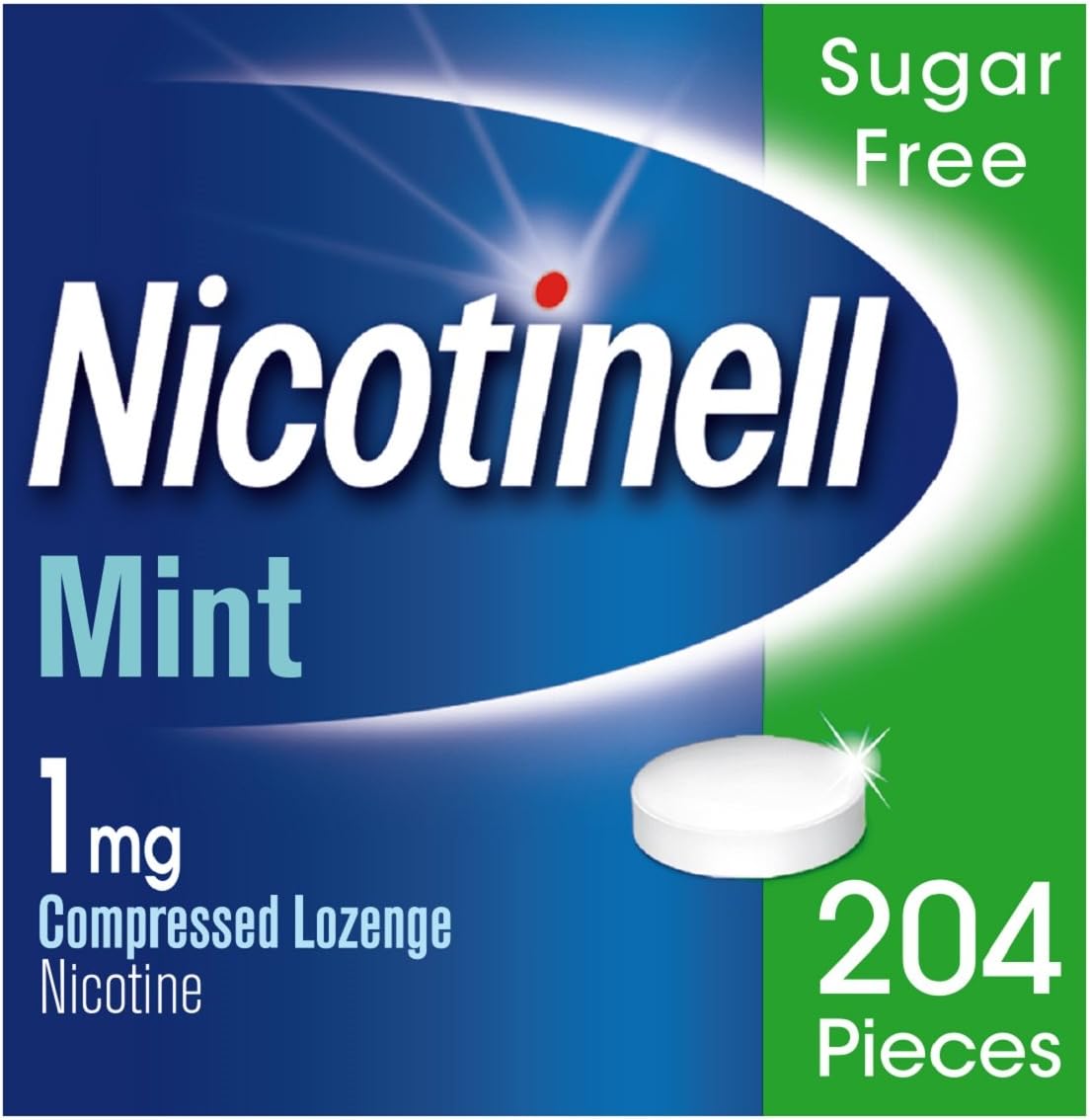 Nicotinell Mint Lozenge 1mg (204 Lozenges), Stop Smoking Aid, Sugar Free Nicotine Lozenges, Fresh Mint Flavour