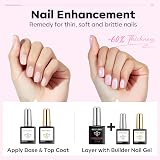 Modelones Pink Builder Gel with Base & Top Coat Set 3Pcs No Wipe Top Coat view 3
