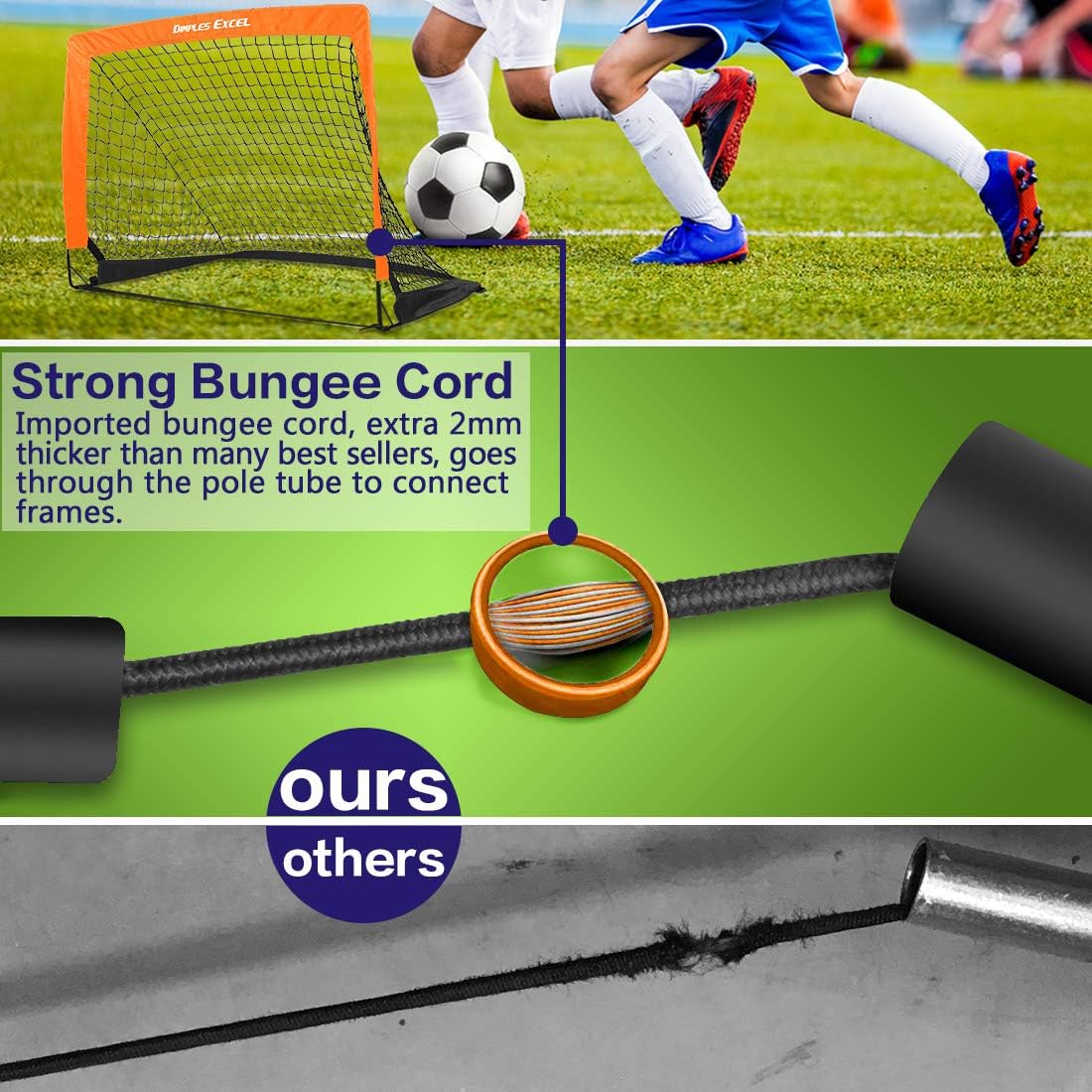 Dimples Excel Soccer Goal Kids Soccer Net for Backyard 4'x3', 1 Pack : Sports & Outdoors