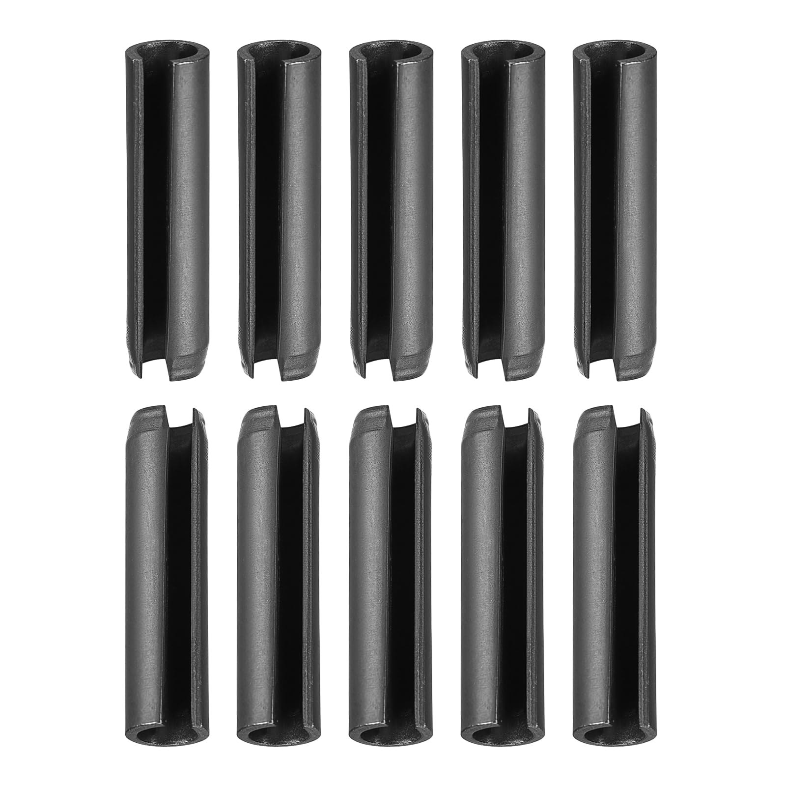 DTGN 6mmx30mm(DxL) Slotted Spring Pin - 100Pack - Good for Home Machine Fastener - 65Mn Spring Dowel Tension Roll Pin - Black