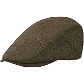 Men's Newsboy Cap Wool Blend Classic Herringbone Tweed Flat Caps Gatsby Cabbie Hats Ivy Irish Hat