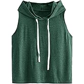 SweatyRocks Women's Workout Tank Tops Sleeveless Running Athletic Hoodie Sports Gym Exercise Tops Dance Clothes