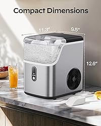 Nugget Ice Maker Countertop, HOMEZAY Pebble Ice