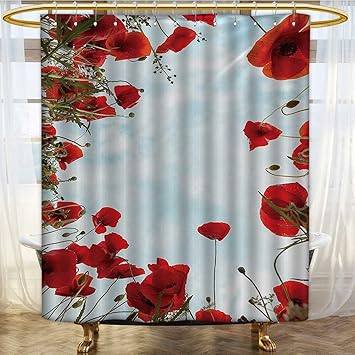 Amazon Com Shower Curtains 3d Digital Printing Poppies And The