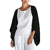 Chvity Women's Cotton Linen Cozy Cardigan Shrug Trendy Cozy Boho Knit Kimono Long Sleeve Cardigan Shawl