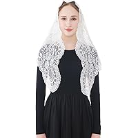 Triangle Flower Chapel Veils Catholic Latin Mass Head Covering Lace Beige