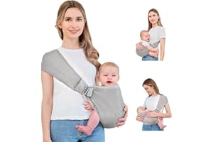 Ocanoiy Baby Sling Carrier, Baby Carrier Newborn to Toddler, Mesh Toddler Carrier, Lightweight Breathable Summer Baby Wraps Carrier, Baby Carriers One Size Fits All (Grey)