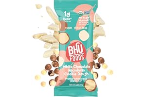 BHU FIT Bhu Foods Keto Bars | Organic Low Carb Protein Bars | Only 1g Sugar | Gluten Free, Vegan Bars | Healthy Keto Snacks for Adults | White Chocolate Macadamia Cookie Dough (Pack of 8)
