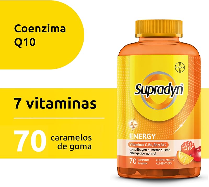 Energy Gummies 70 Caramelos de Goma, Hombre y Mujer