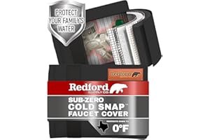 Redford Supply Co. Cold Snap (0F) 2 Pack Outdoor Faucet Covers for Winter Freeze Protection, 7.5"W x 9.5"H, Foam Spigot Insulated Cover, Outside Pipe Protection, Hose Bib (Black)