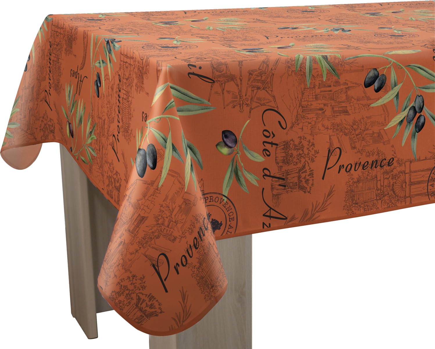 Le linge de Jules Stain-Resistant Tablecloth Provence Tomette Rectangular 150 x 300 cm