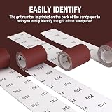 WORKPRO Sandpaper Roll Set 93mm x 5m 4 Grits 60/120/180/240 Aluminum Oxide view 6