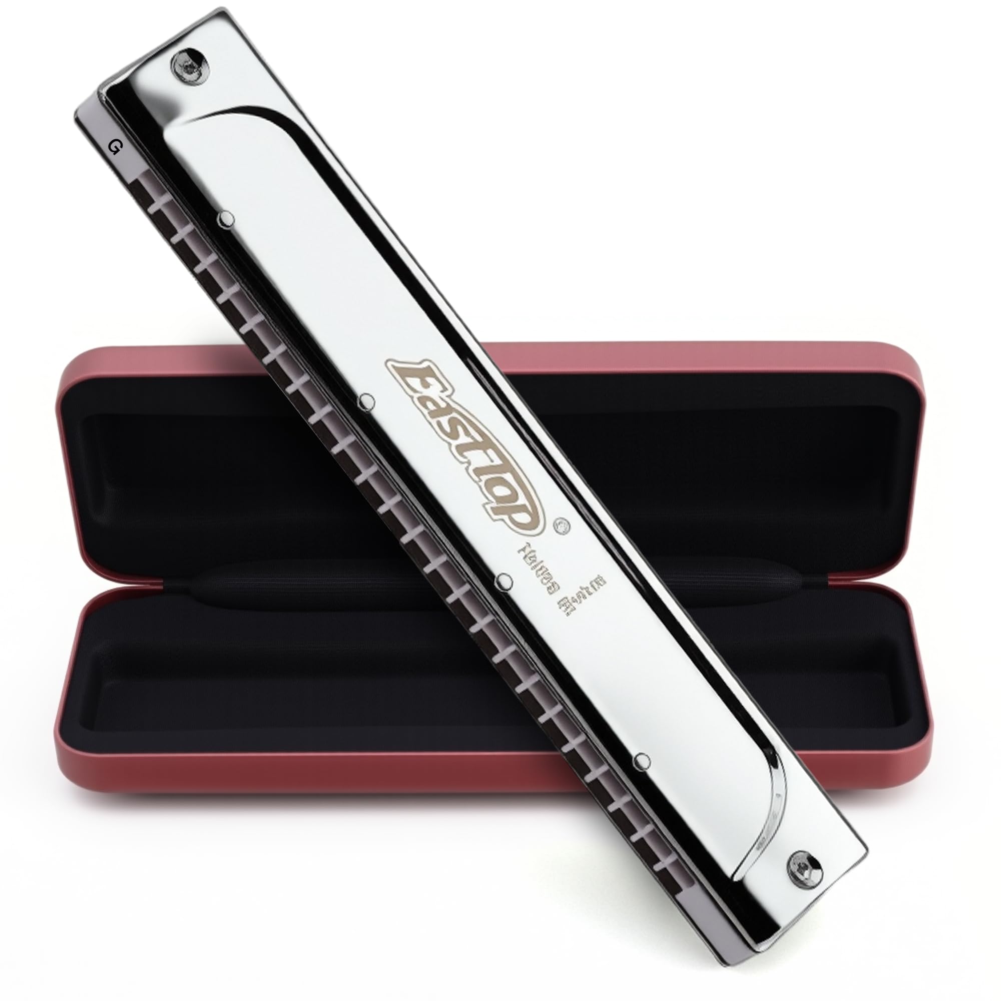 East top Tremolo Harmonica in G, 24 Holes Tremolo Mouth Organ, Top Grade T2406S harmonica with Case for Adults, Professionals, Beginner and Students