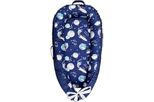 Hooyax Baby Lounger Cover, 100% Cotton Baby Nest Cover, Baby Lounger Replacement Cover，Reversible Newborn Lounger Cover for Boys Girls, Planet (Cover Only)