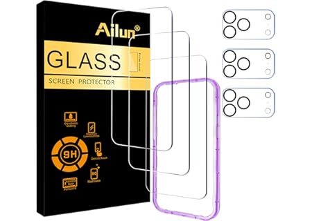 Ailun 3 Pack Screen Protector for iPhone 17 Pro Max [6.9 inch] + 3 Pack Cam...