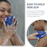 BEAUTAIL Silicone Body Scrubber 2 Pack, Hygienic Non-Porous Bath Brush, Blue view 4