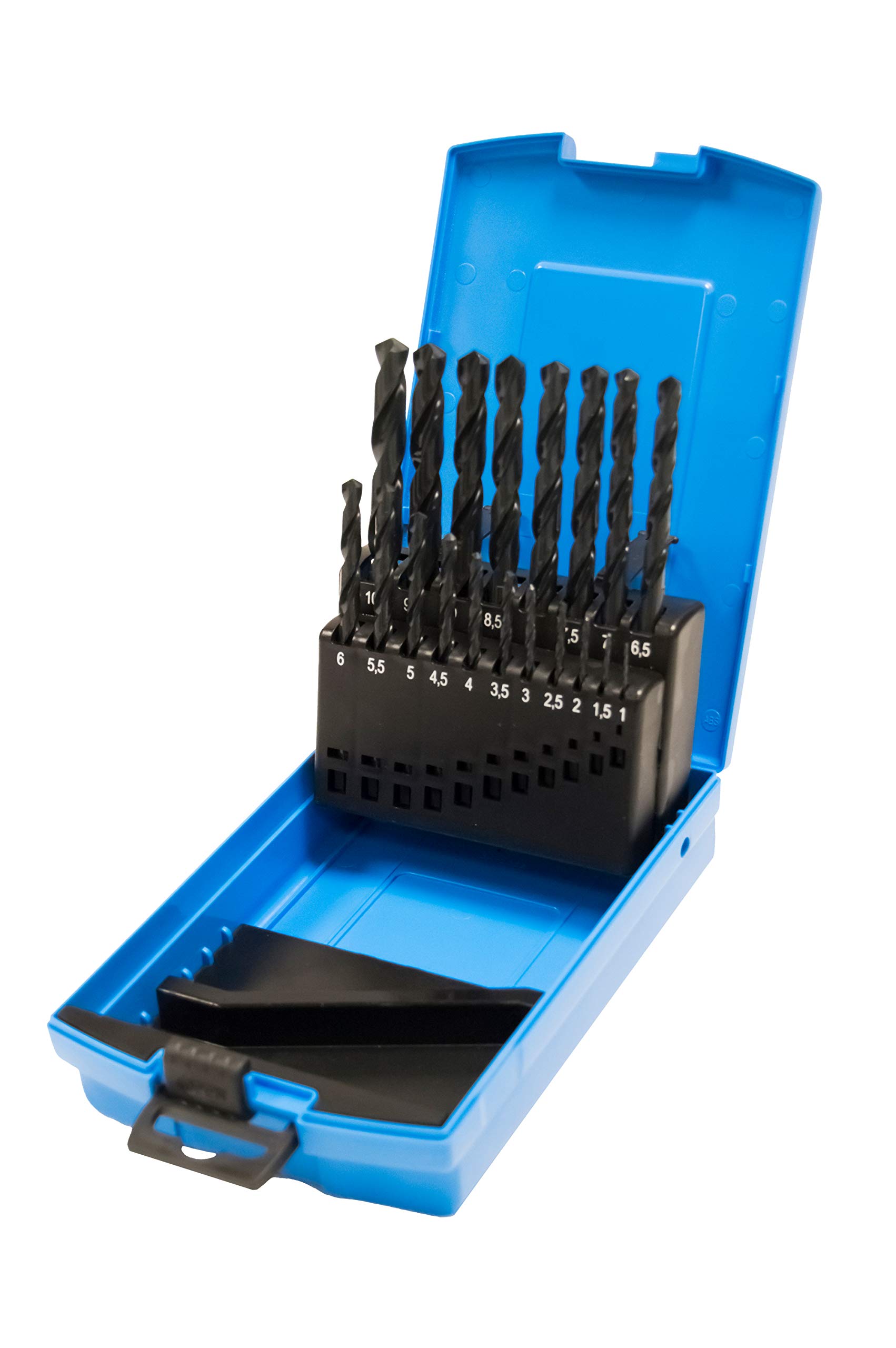 Presto 09500M19 High Speed Steel Jobber Drill, DIN 338, 1mm - 10mm x 1.0mm Increments (19 Drills)