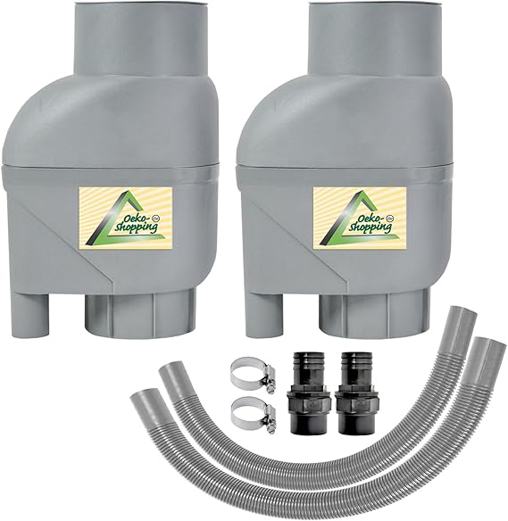 Recuperatore Acqua Piovana Outile Per Pluviale Da 75 A 100 Mm - Kit Completo Con Rubinetto E Sega A Tazza, Colore Grigio - 3