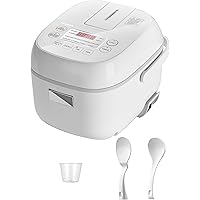 Toshiba Small Rice Cooker 3 Cup Uncooked – LCD Display with 8 Cooking Functions, Fuzzy Logic Technology, 24-Hr Delay Timer an