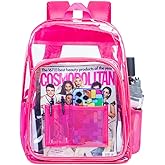 AGSDON Clear Backpack, Heavy Duty Transparent Bookbag, See Through PVC Backpacks for Women Men