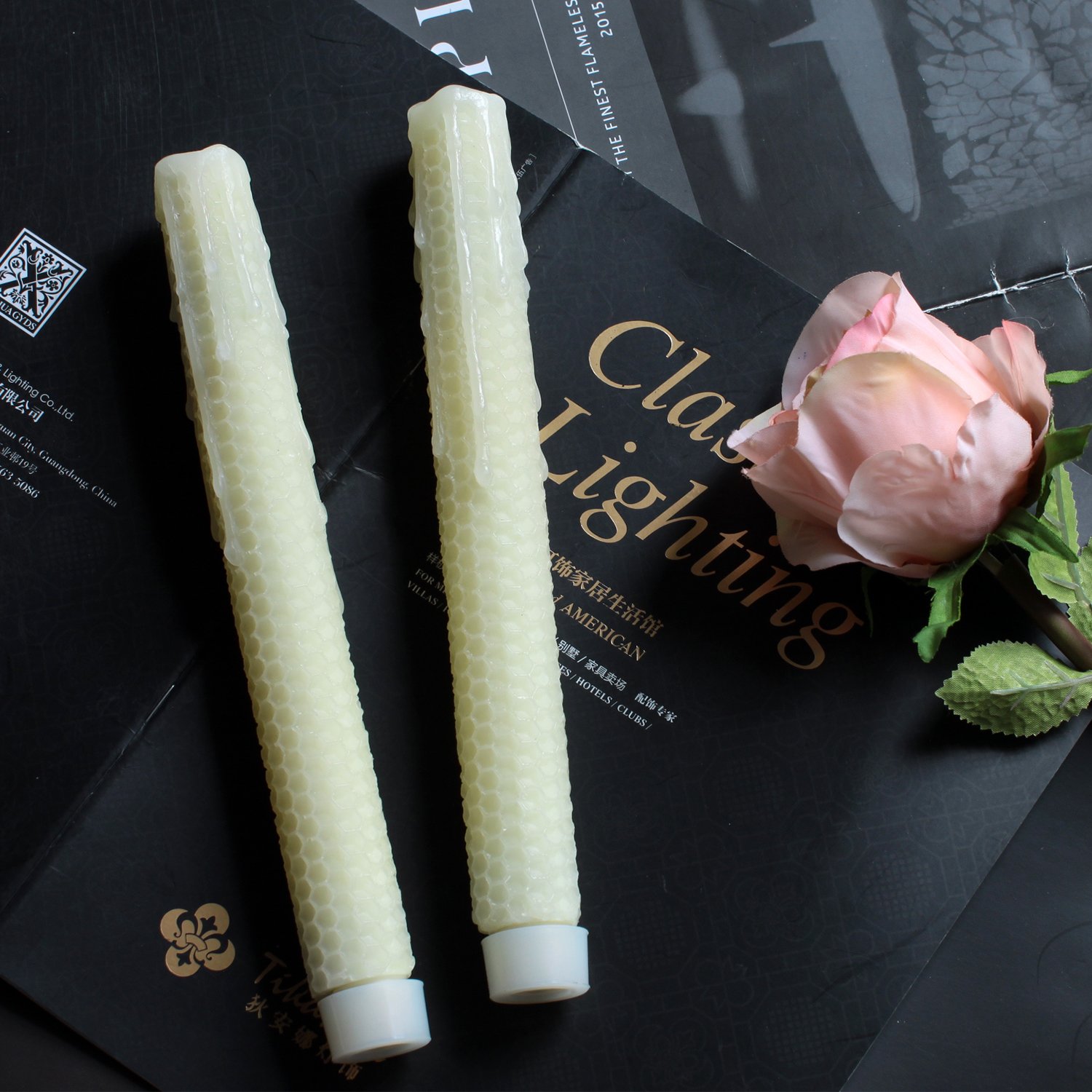 Taper CandlesLed Melted Dripping Flickering Flameless