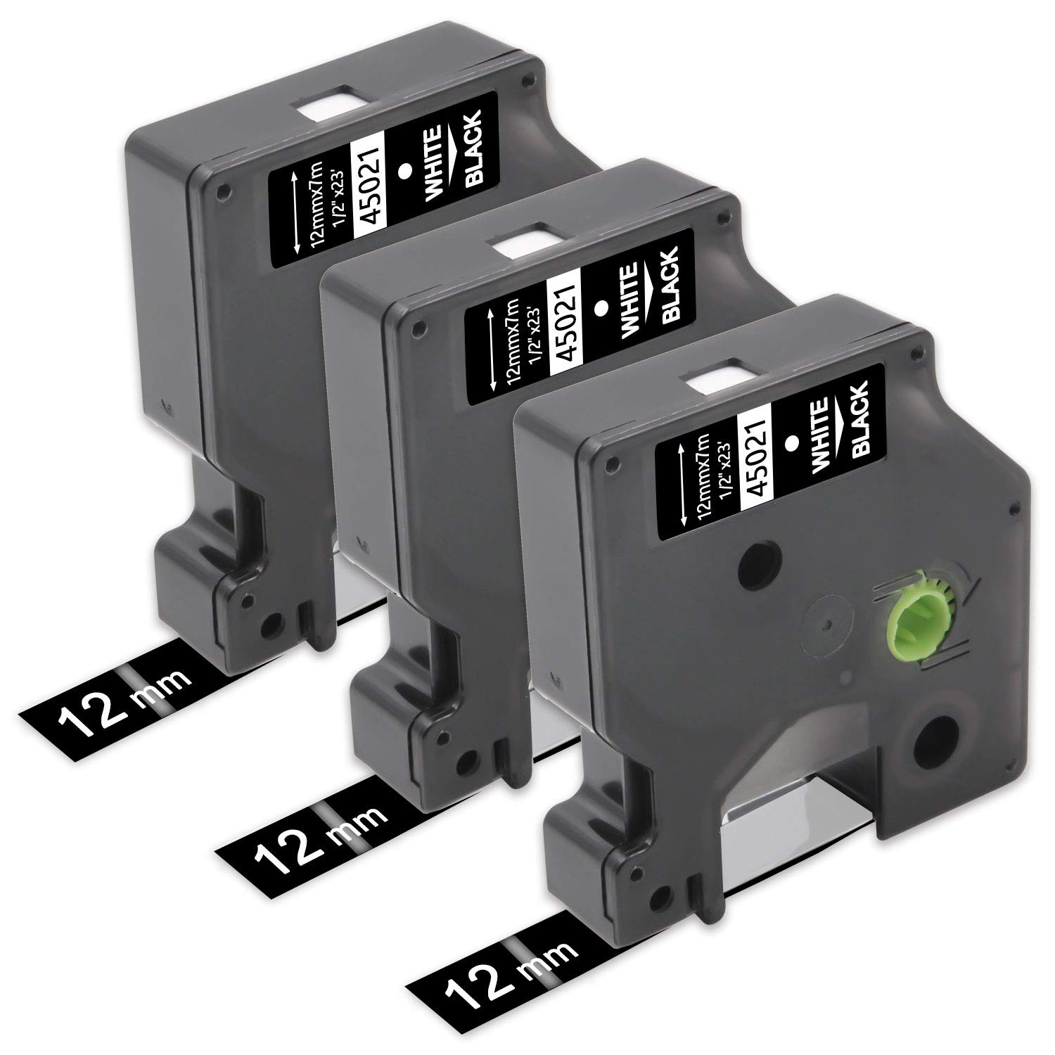 3Pack 1/4 Inch x 23 Feet, 6mm x 7m Compatible for Dymo D1 43613 1/4