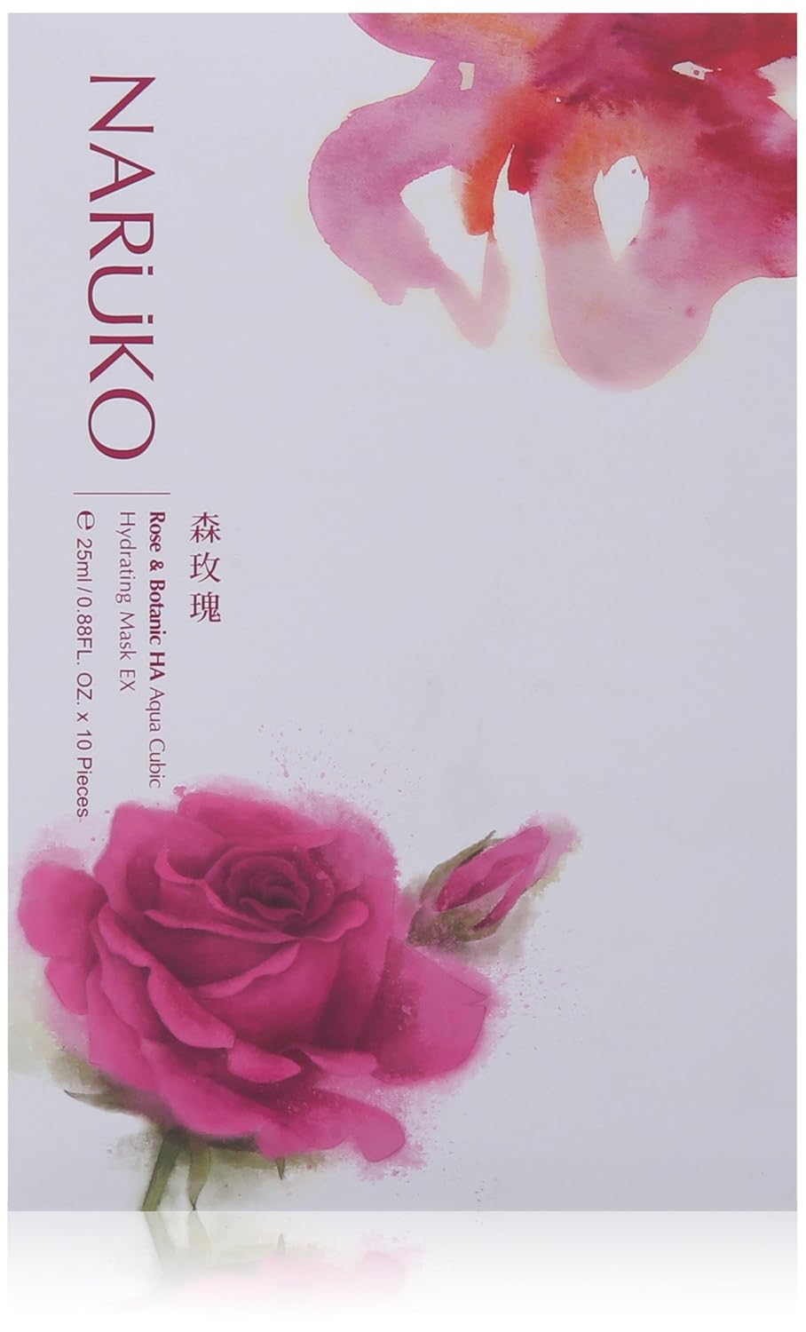 NARUKO Rose & Botanic HA Aqua Cubic Hydrating Mask EX (10pcs)