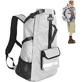 FOXFOCUS Waterproof Dog Backpack Carrier for Medium Dogs Under 28 lb, Grey | 4-Layer Protection, Adjustable Dog Hiking Backpack with Storage Pockets, Reflective Strips, Non-Slip Handle for Travel